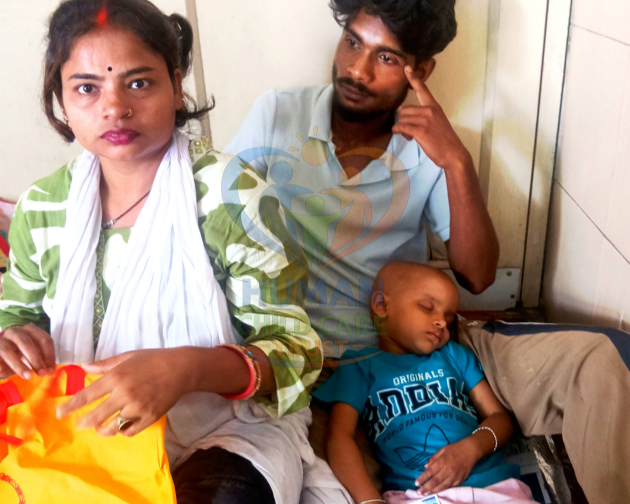 Kritika with her parents during treatment